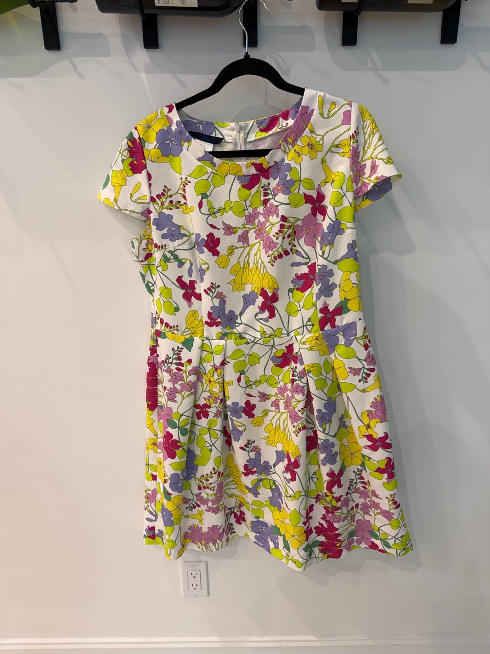 Les Copains Floral Print Skirt with Purple, Lime and White